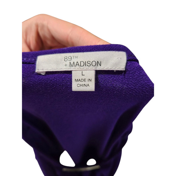 89th & Madison purple sleeveless top, metal accent, size large - Picture 3 of 5